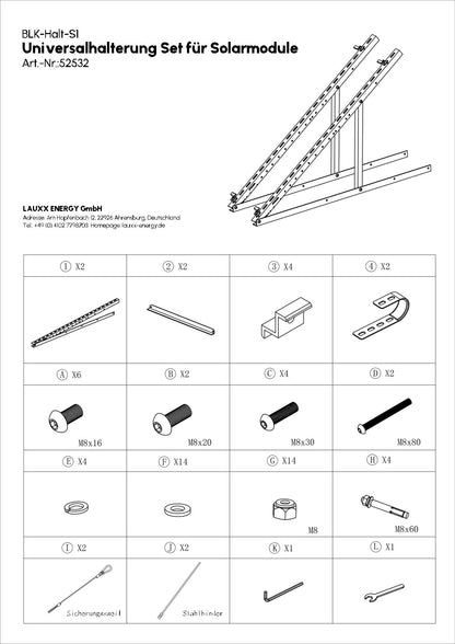 Balkonkraftwerk 870 Wp Modulleistung - 2 Module